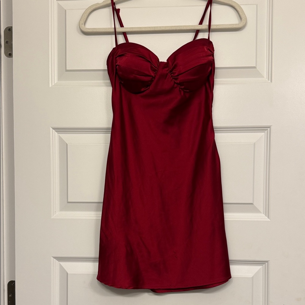 Elegant Red Satin Dress